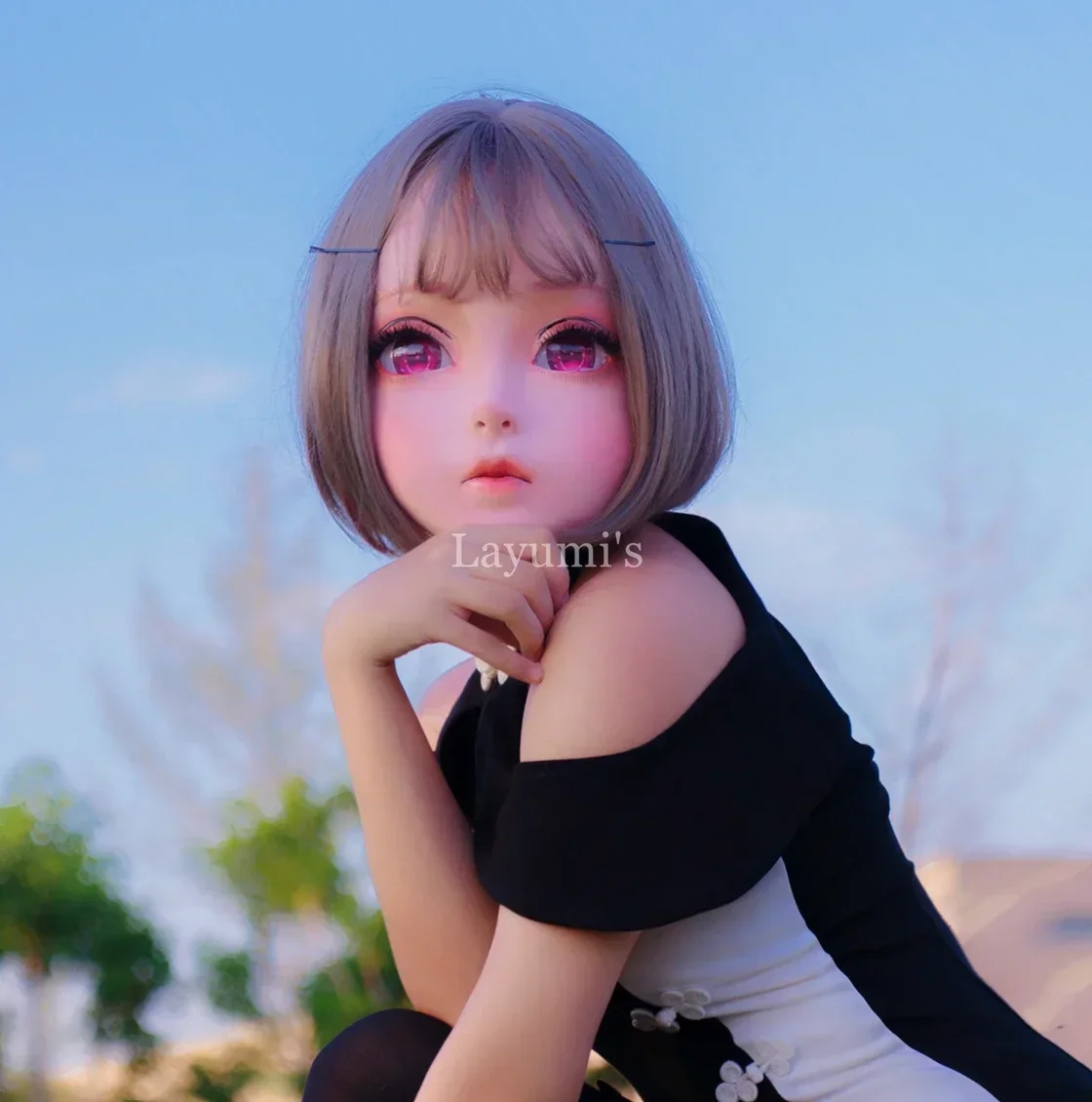 

(JW-Mask 26) Милая женская/девушка ручной работы из смолы, половина головы, косплей, японское аниме, ролевая игра, маска Лолиты Кигуруми, кукла-трансвестит