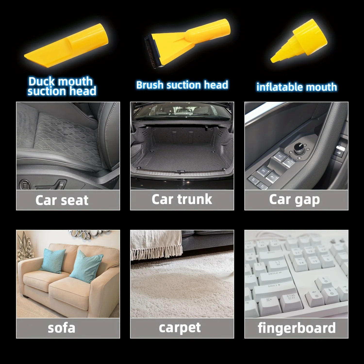 Multifunctional Vacuum Cleaner Dry/Wet DC 12V 60W High Power Car Portable Car Vacuum Cleaner Universal Cleaning Appliance