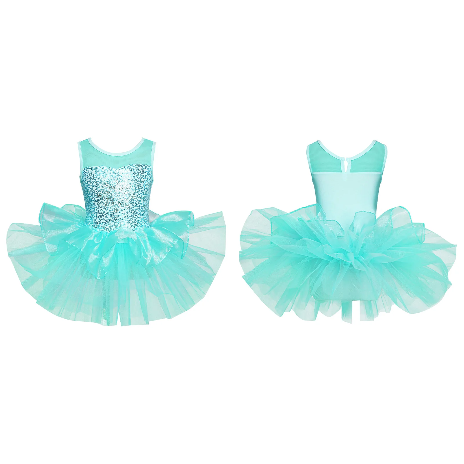 Paillettes Balletto Tutu Vestito Per Bambini Ragazze Lucido Ginnastica Body Maglia Splice Bowknot Ballerina Dancewear Bambino Rave Party Outfit