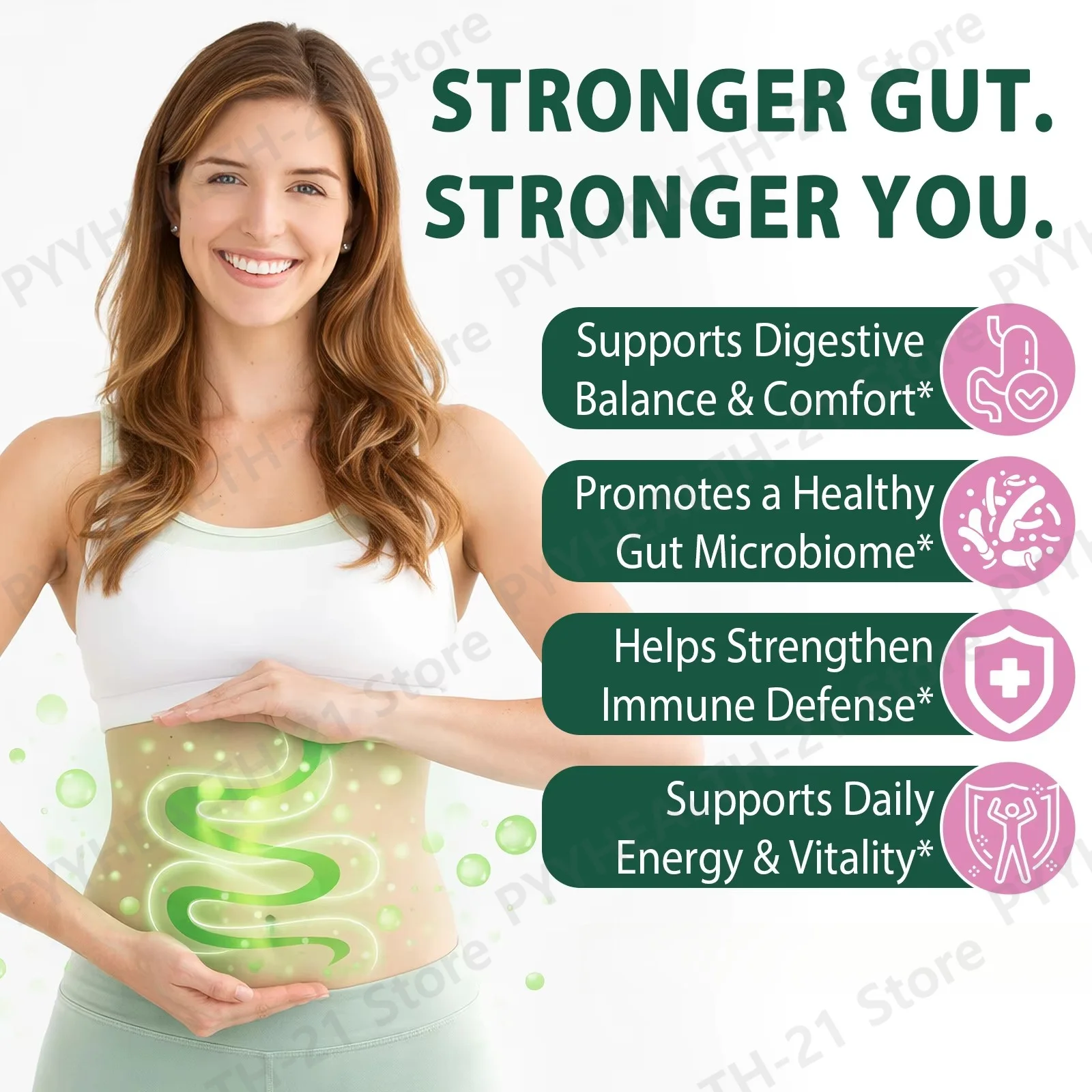 Probiotic Kombucha Gummies Promote Smooth Defecation Gut Health &Bloating Relief Digestive Comfort & Immune Health 60pcs Adults