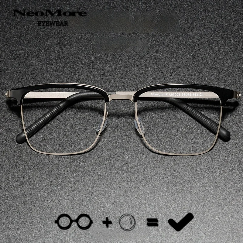 

Semi Rimless Glasses Prescription Prescription Prescription Prescription Myopia Glasses Screw Free Reading Multifocal Glasses