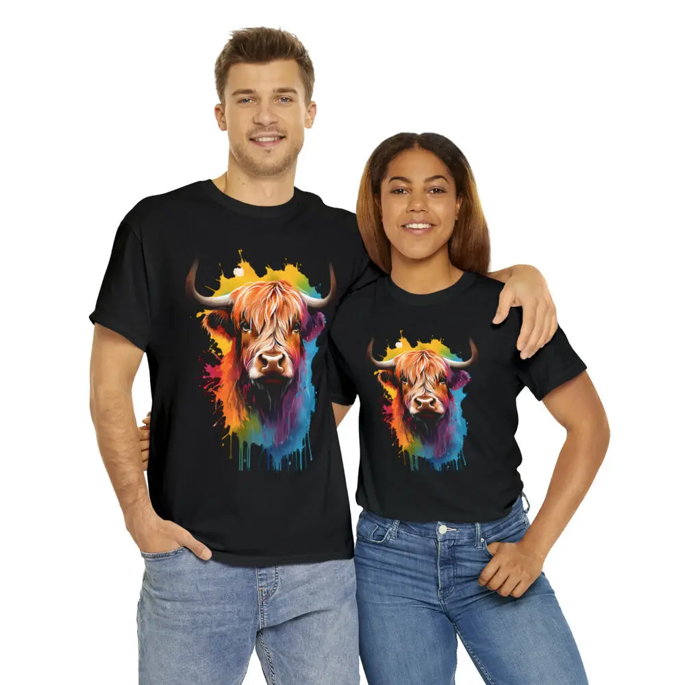 Psychedelic Cow Unisex T Shirt Colorful Animal Lovers Tee Stocking Stuffer Anime Graphic T-shirts Unisex Summer Short Sleeve