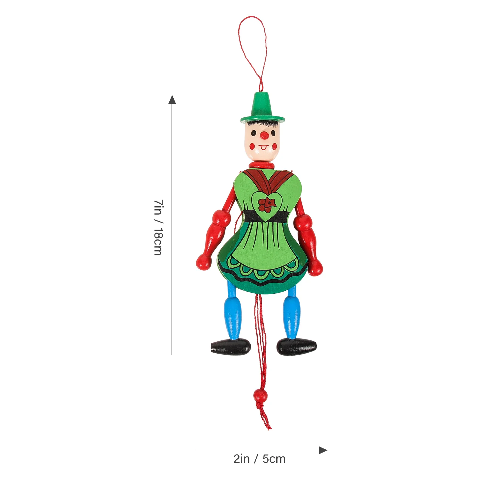 4-delige kerstboom kind clown marionet bamboe kinderpoppen houten hangende marionet