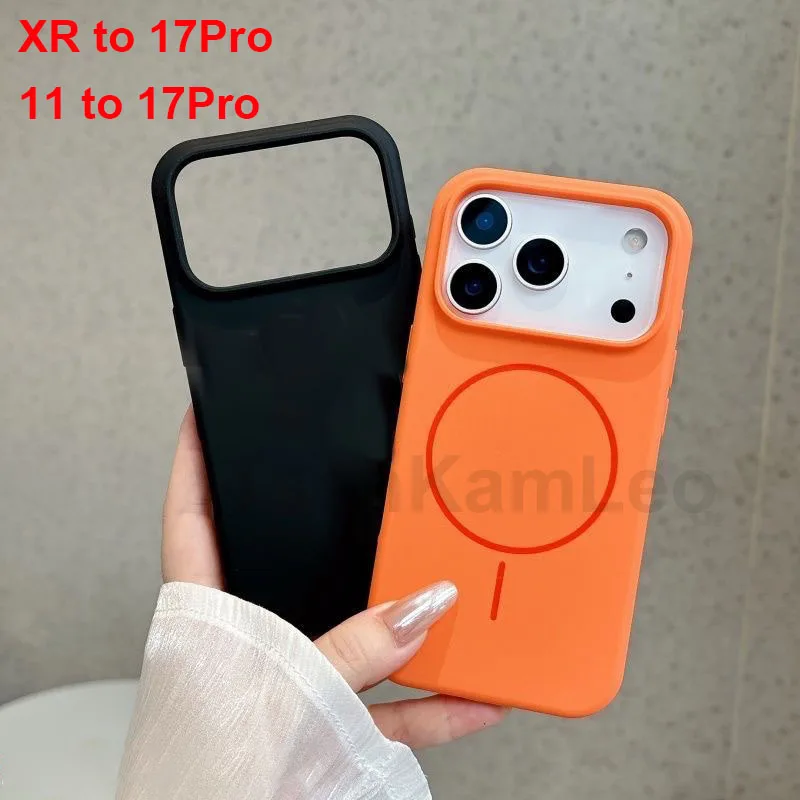 حافظة هاتف ناعمة DIY لهاتف iPhone XR مثل 17Pro، 11 إلى 17Pro غطاء خلفي غير لامع من مادة TPU الإصدار النهائي