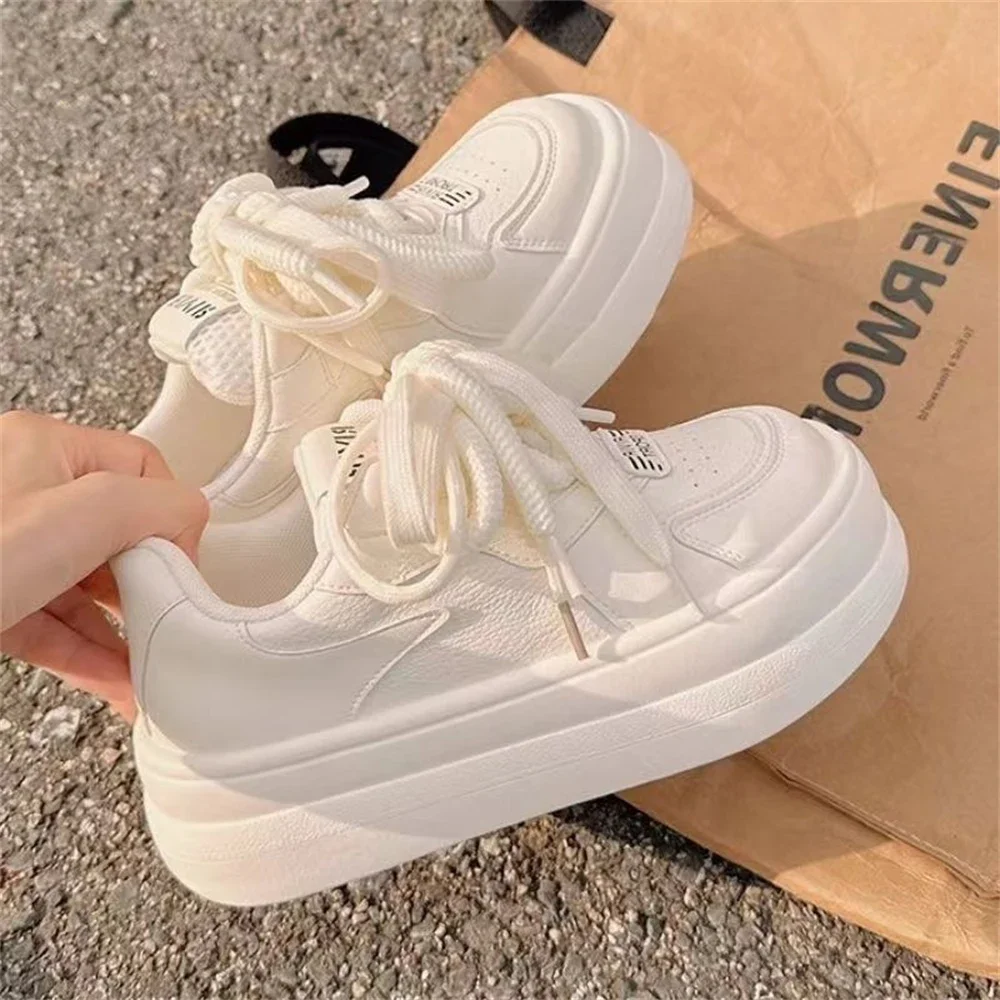 2024 Women\'s Platform Shoes Casual Black Free Shipping Sneakers Lady Woman Trend Sandals Sports Walking Skateboard Spring Female