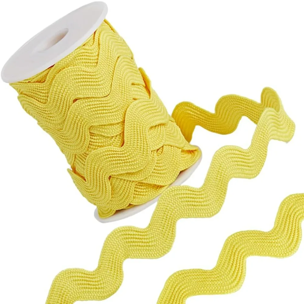 

1 рулон ленты для отделки RIC Rac, 5/8 дюйма (15 мм), 10 ярдов, Rick Rack, волновая швейная гибочная бахрома, плетеная ткань для изготовления комплекта