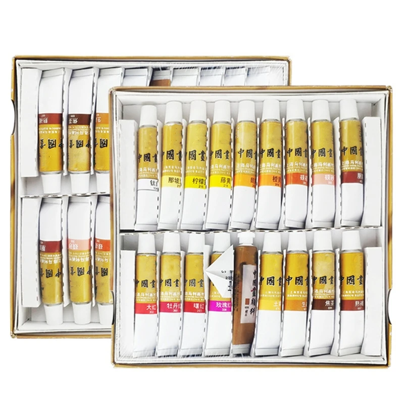 2023 새로운 12/18/24/36 색상 5/12ml 중국어 회화 안료 수채화 페인트 그리기 도구