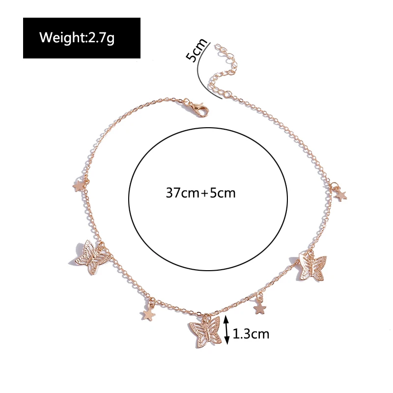 Aihua Niedliche kleine türkische Glücksauge-Schmetterlings-Halskette für Frauen, Statement-Halskette, Halsketten, Chocker, Damenschmuck – Detail 19