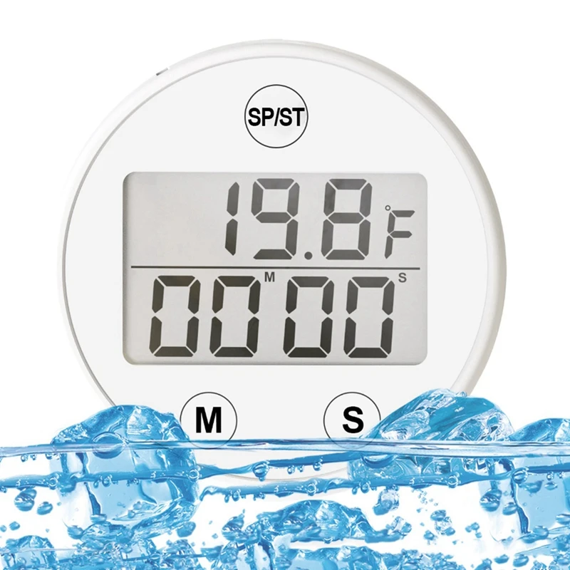 BAAG-Ice Bath Thermometer With Timer Automatic Ice Bath Water Thermometer Humidity Instruments Home Measurement Tools