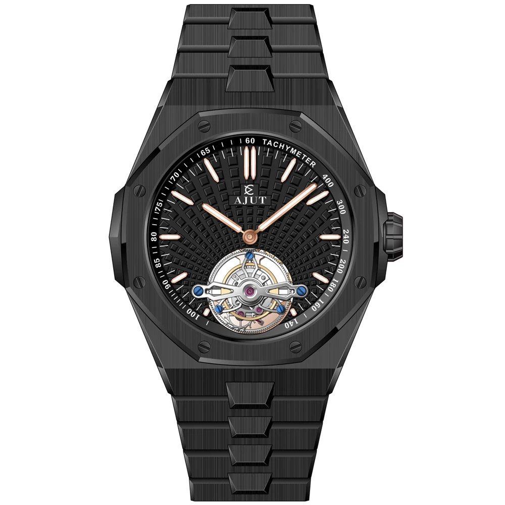 

AJUT 0516 Automatic Tourbillon Mechanical Man Watch Flying Tourbillon Sapphire 316L Stainless Steel Men's Luxury Watch