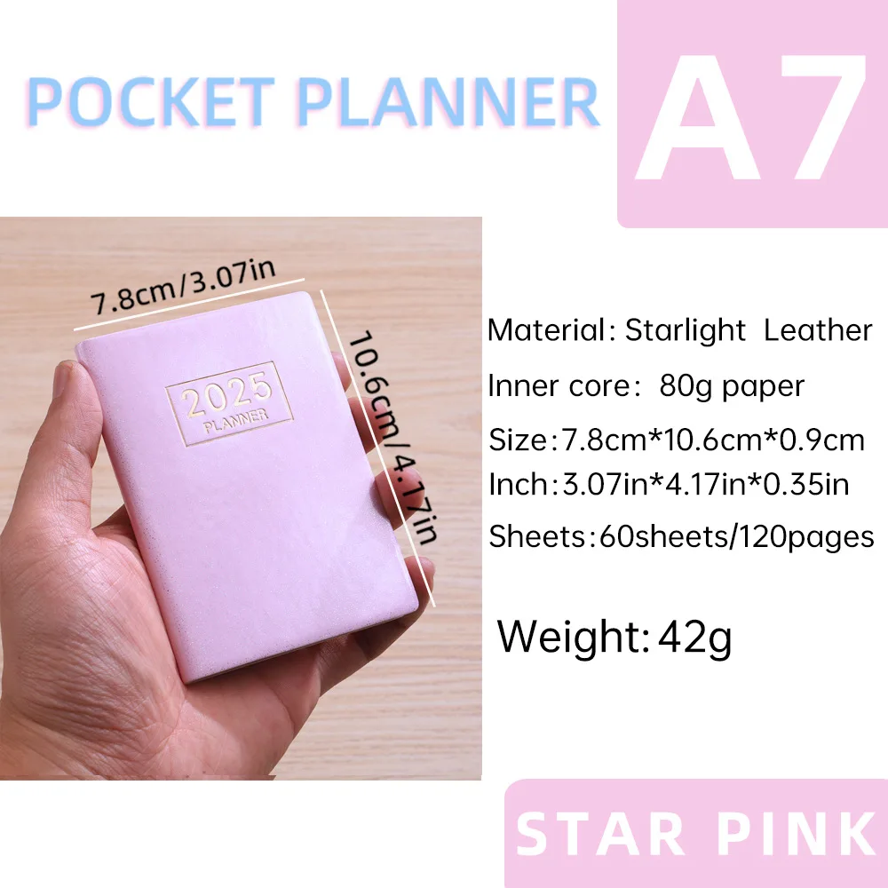 2025 Notebook Weekly Planner Notebooks Diary Caderno To Do List Pocket Note Book Diario Calendar Office Papelaria Notepad A7