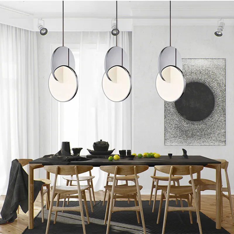 Imagem -06 - Moderno Geométrico Led Pequenas Lâmpadas Pingente Ouro Prata para Mesa de Jantar Cabeceira Quarto Lustre Decoração Casa Luminárias