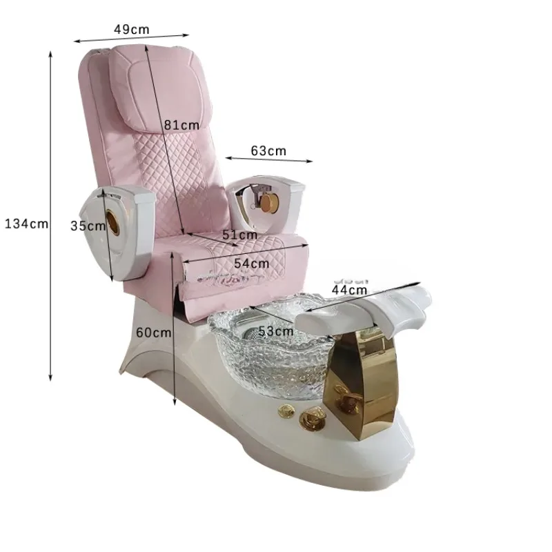 Furniture Equipment White Golden Electric Reclining Massage Manicure Foot Spa Luxury Pedicure Chairs