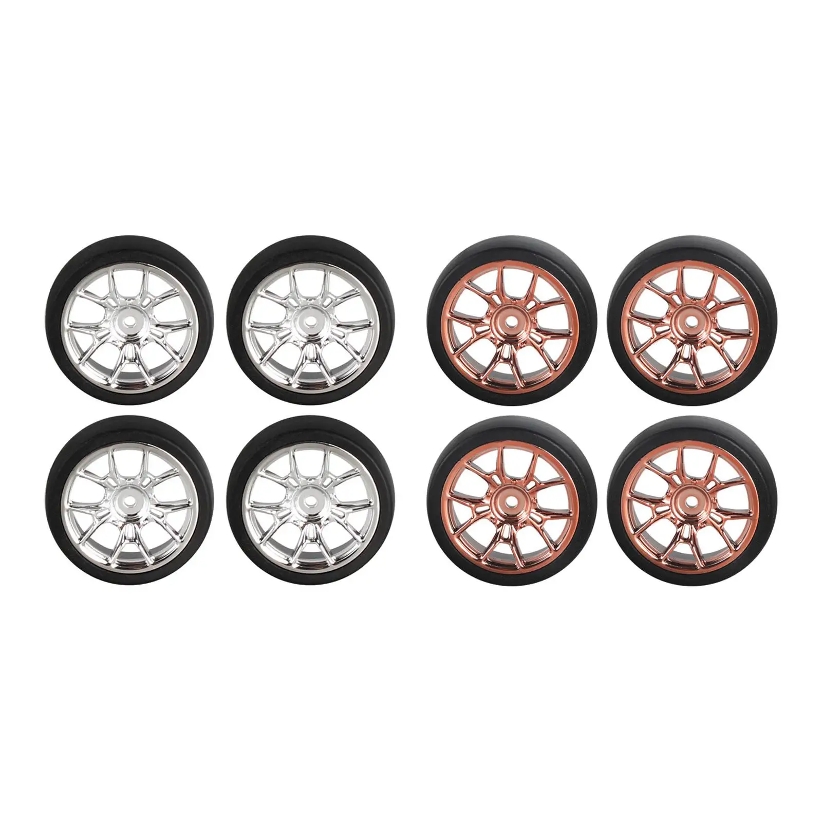 4 Pieces RC Car Drift Tires Wheel Rim and Tires Set for 1:18 RC on Road Touring Drift Truck DIY Modification Accessory Part