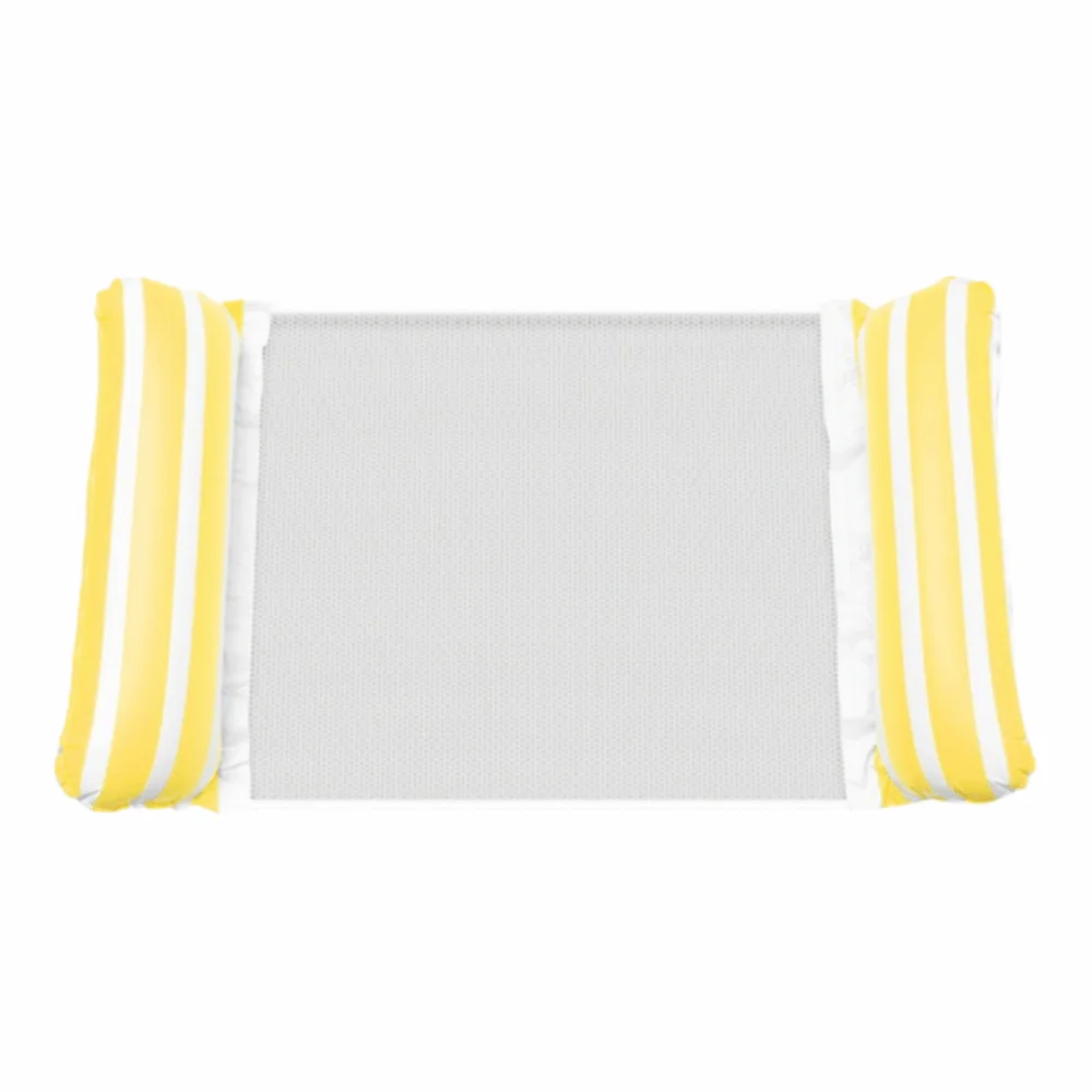 

Портативный складной водный гамак, плавающий с сетчатой спинкой, водяная кровать, полосатый надувной матрас для бассейна, пляжный спорт