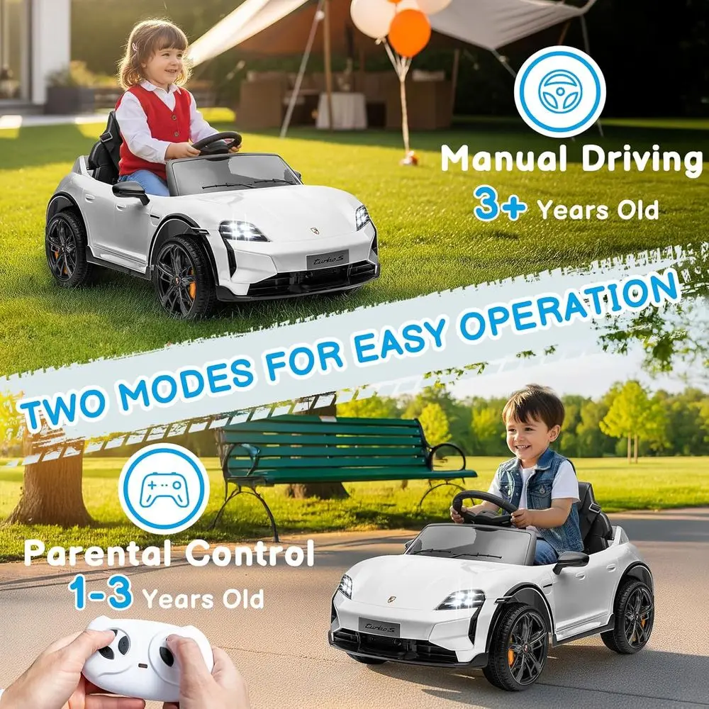 Samochodzik dla dzieci 12V, licencjonowany Porsche Taycan, elektryczny pojazd dla maluchów, pojazd na akumulator z pilotem