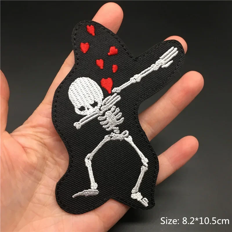 Rock Punk patch per abbigliamento ricamo Stripe Skull Appliques distintivo fantasma per abbigliamento giacca Jeans decorazioni fai da te Biker