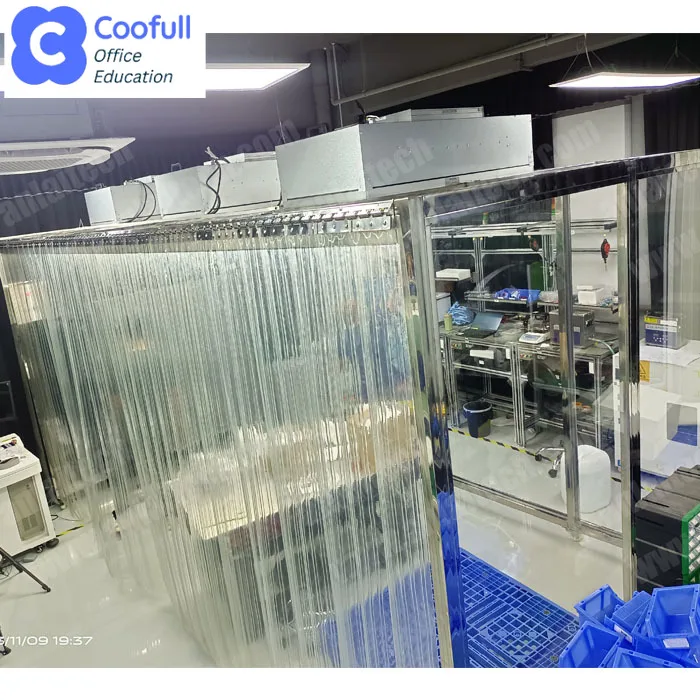 COOFULL Movable Stainless Steel Frame Soft PVC Curtain Clean Booth