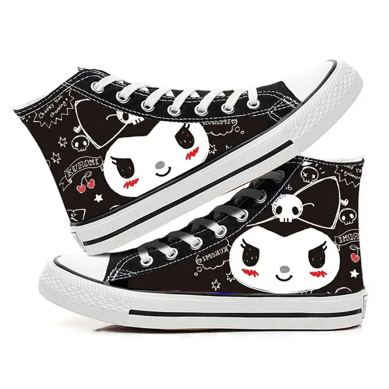 

Kawaii Kuromi My Melody парусиновая обувь для пар, новая студенческая повседневная обувь, дышащая модная парусиновая обувь с героями мультфильмов, подарок