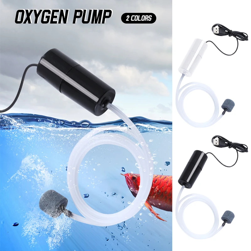 

Silent Oxygenator Small Oxygen Pump Portable Mini Usb Charging Fish Tank Oxygen Pump Fish Farming Aquarium Supplies Black White