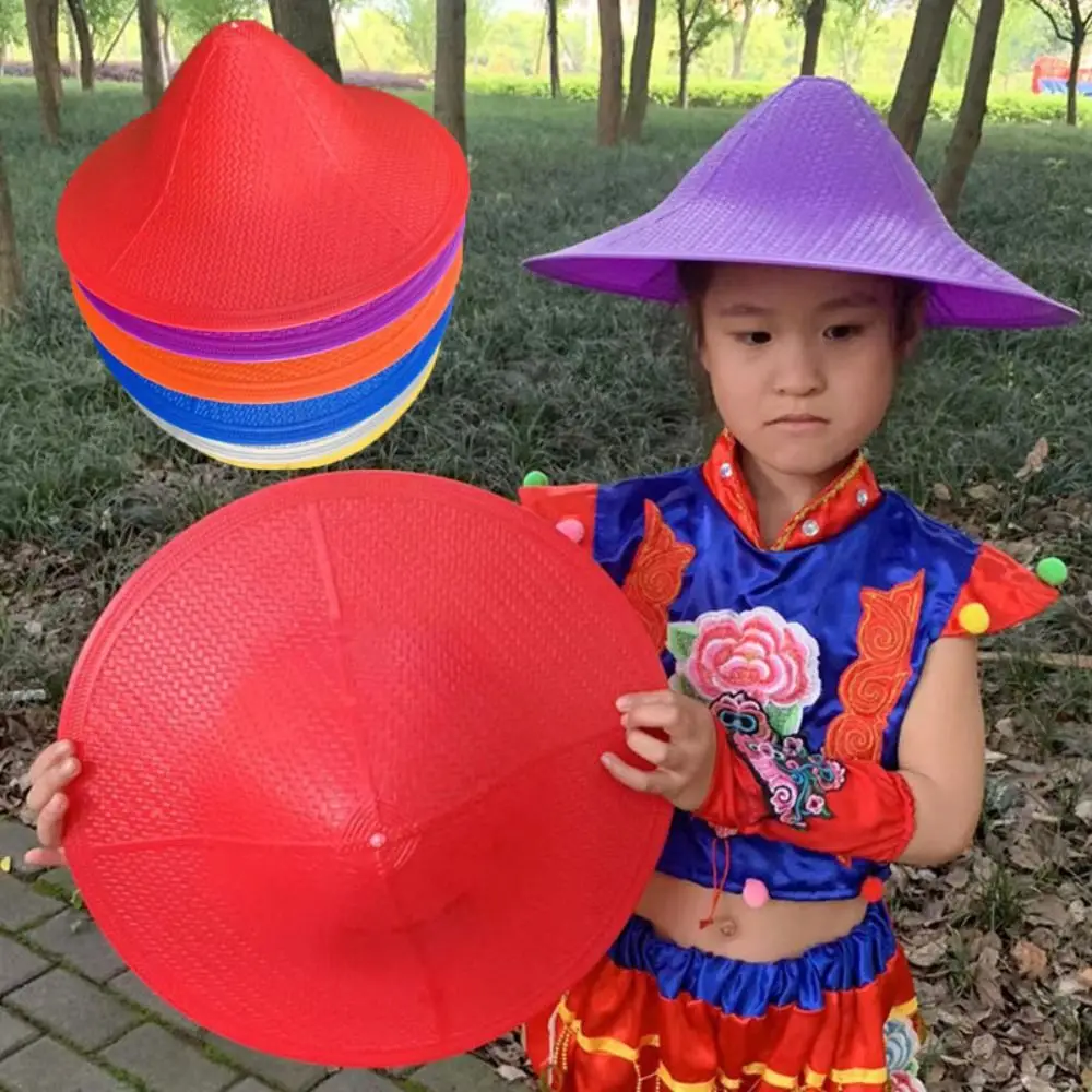 6 colori cappello per bambini per bambini di alta qualità 38cm 1 giugno cappello di plastica per la prima fase cappello da scuola materna per bambini puntelli da ballo cappelli