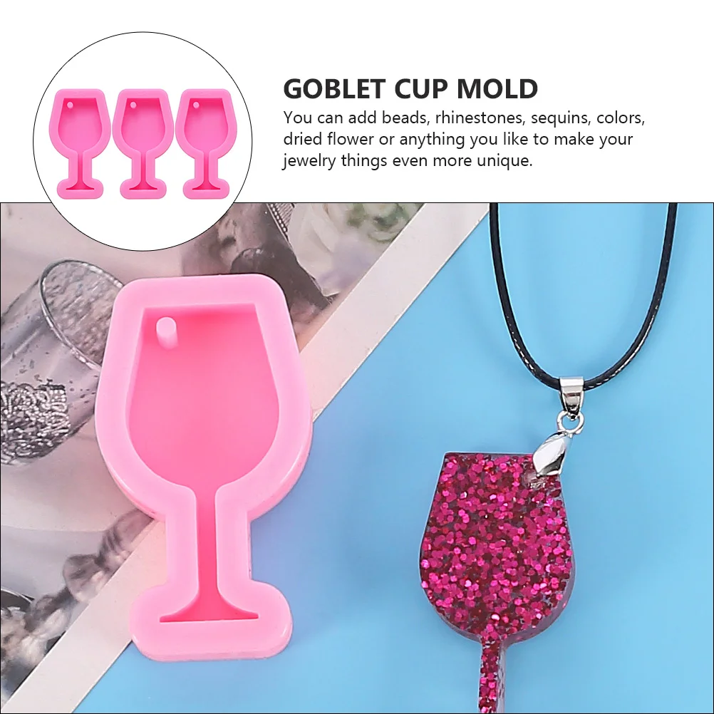 Keychain Mold DIY Jewelry Mould Pendant Keyring Charm Silicone Casting Resin Goblet Shaped Molds