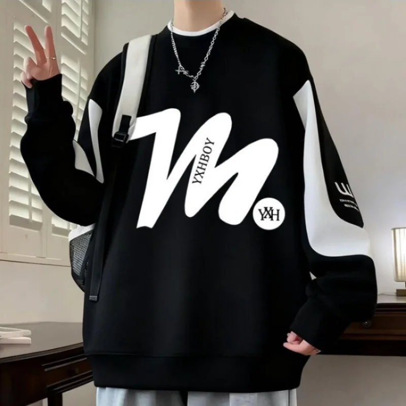 رجل الملابس ربيع الخريف الملابس حجم كبير هوديي عادية تي شيرت ملابس للرجال حجم كبير الملابس الاتجاه موضة الشباب نمط #1
