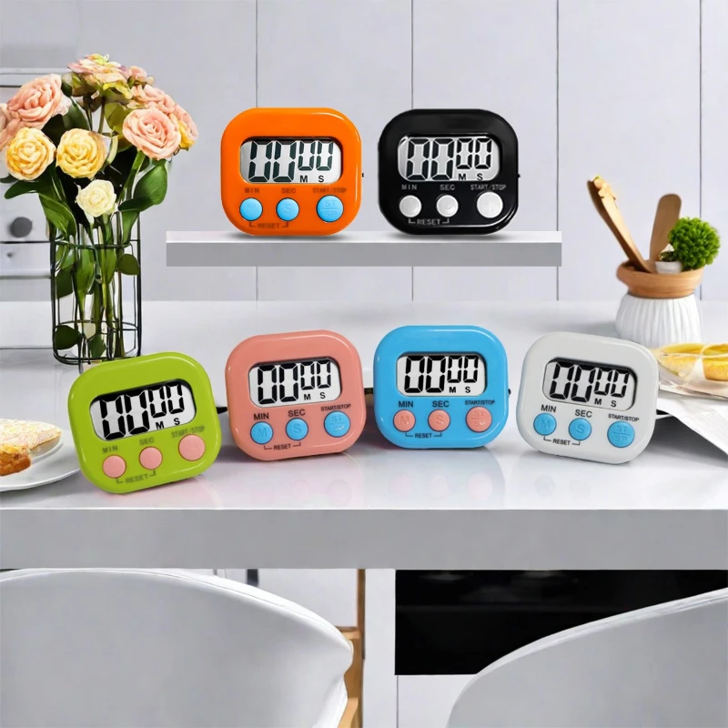 1 unidade Temporizador de Cozinha Magnético LCD Digital com Contagem Progressiva/Regressiva e Cronômetro para Culinária, Confeitaria, Estudo, Esportes e Banho, com Alarme