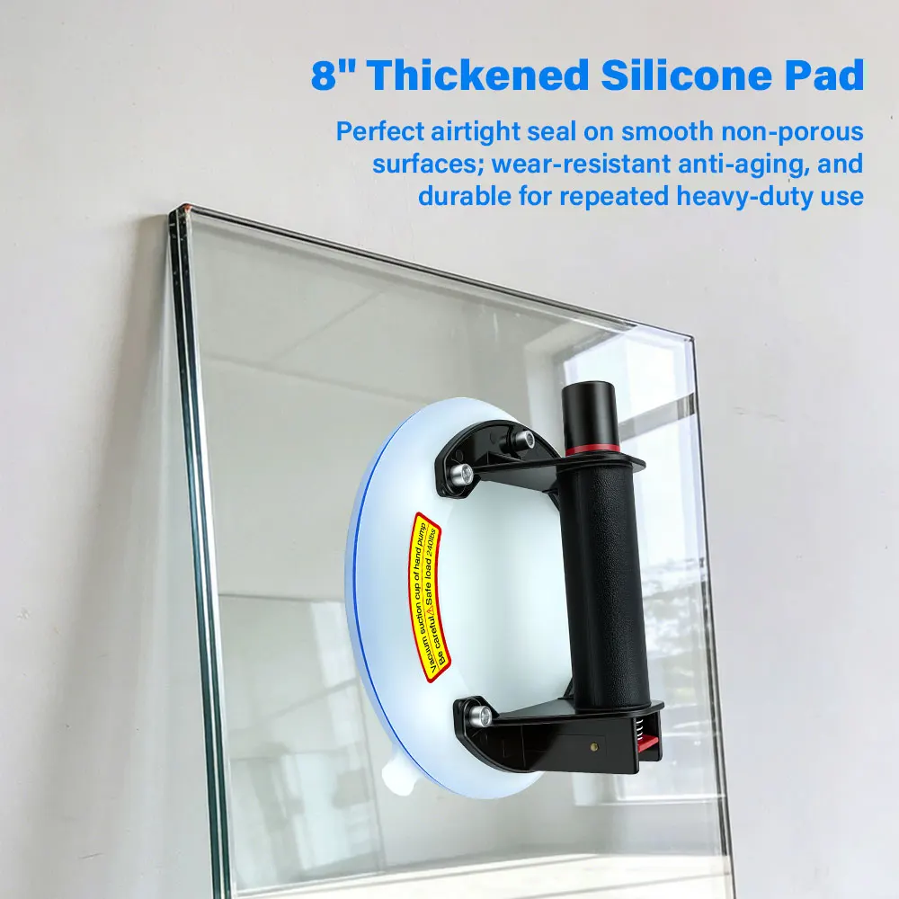 21cm-8インチ-シリコン真空吸盤-240ポンド耐荷重-ハンドリフター-ガラス・タイル・花崗岩・大理石の持ち上げ用