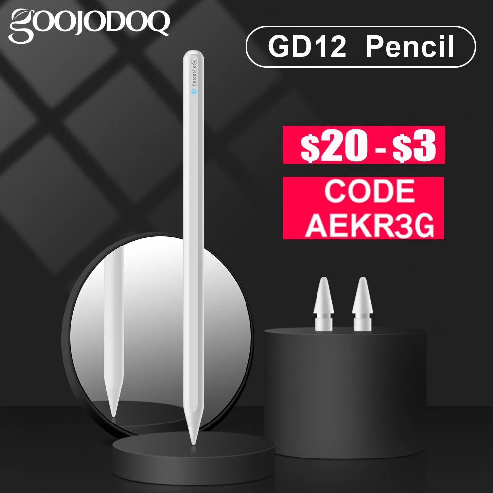 For iPad Pencil with Palm Rejection Tilt, GOOJODOQ 12th Gen Pen for Apple Pencil 2 1 iPad Air 5 2022 - 2018 for Apple Pen Stylus