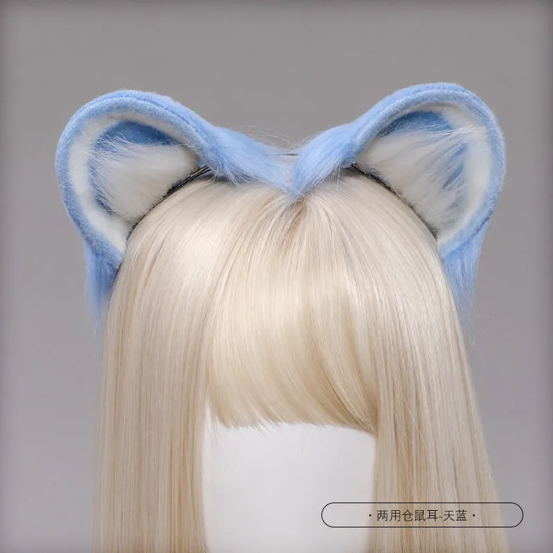 Girl Headdress Animal Headband Hamster Plush Round Ears Cosplay Hair Clips Night Party Cosplay Prop Halloween Decorative Gifts view 4