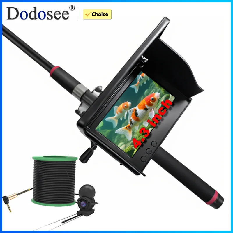 dodosee-50m-43''-lcd-deep-water-fish-finder-portable-depth-finder-1080p-underwater-220°-fishing-camera-with-ir-night-vision