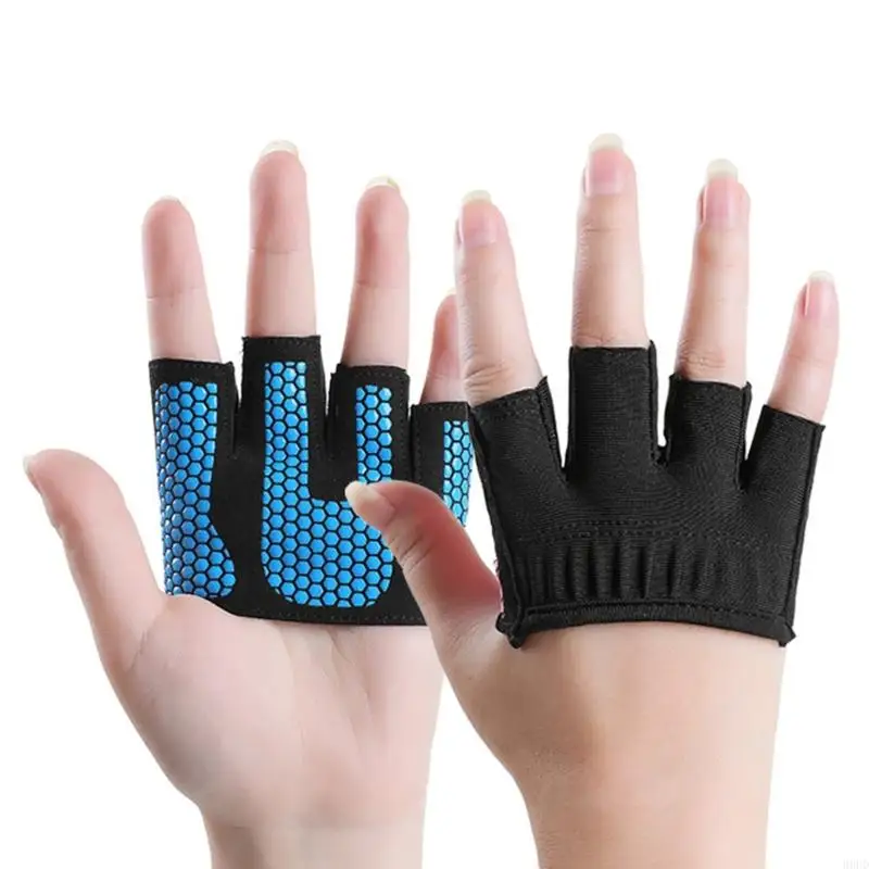 1 Paar flexible Halbfinger-Kletterhandschuhe aus atmungsaktivem Stoff, schweißfest, Dehnhandschuhe für Übungen 69HD – Detail 3