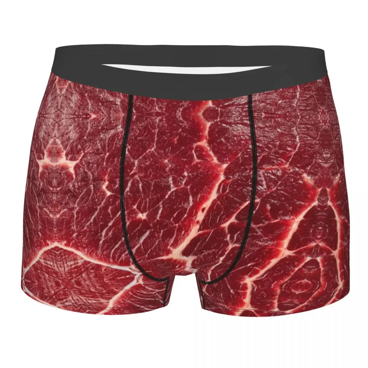 Men's Boxer Briefs Shorts Panties Steak Texture Breathable Underwear Male Funny S-XXL Underpants