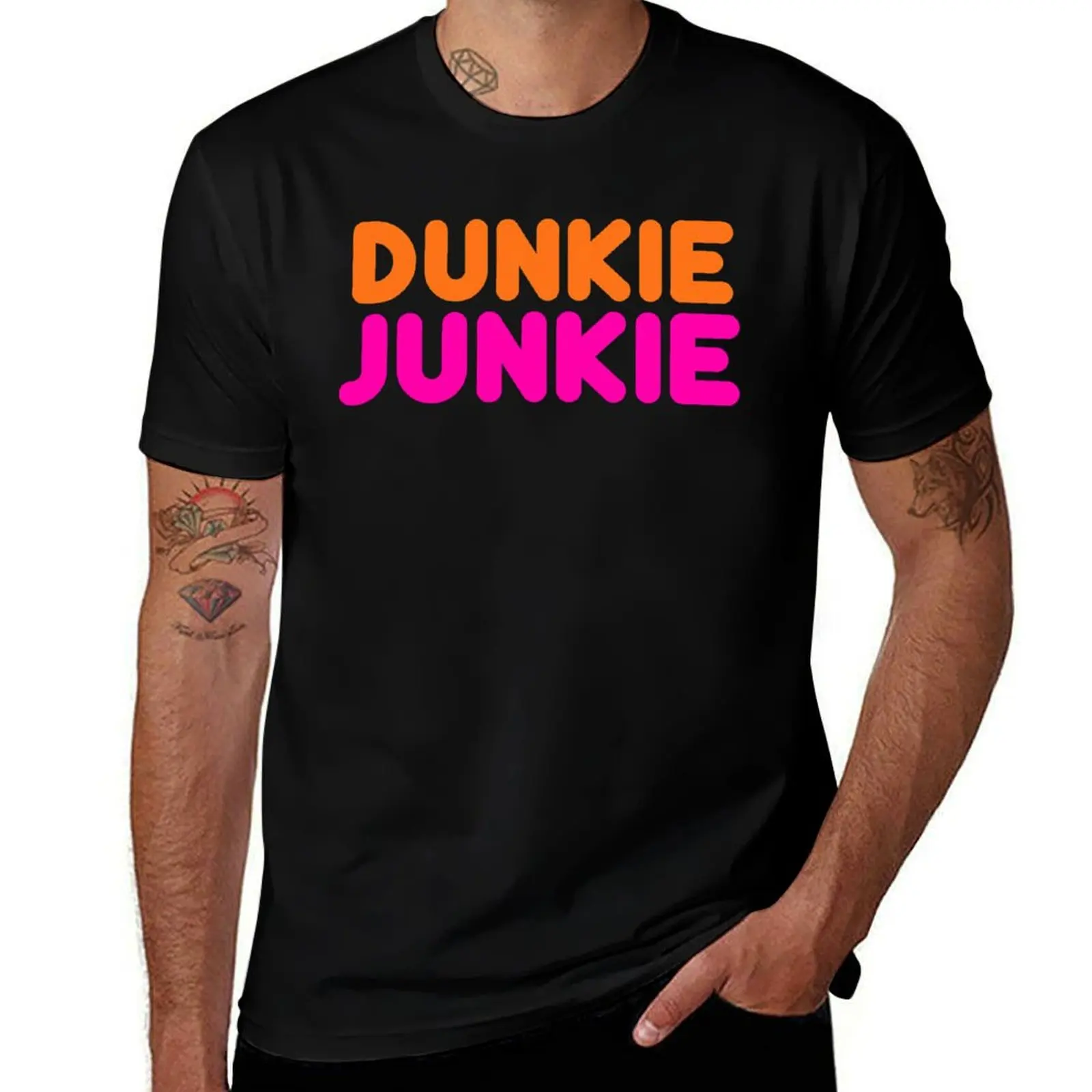 

junkie funny lover food gift t man T-Shirt doughnut Dunkie plain coffee dunkin shirt T-Shirt donut