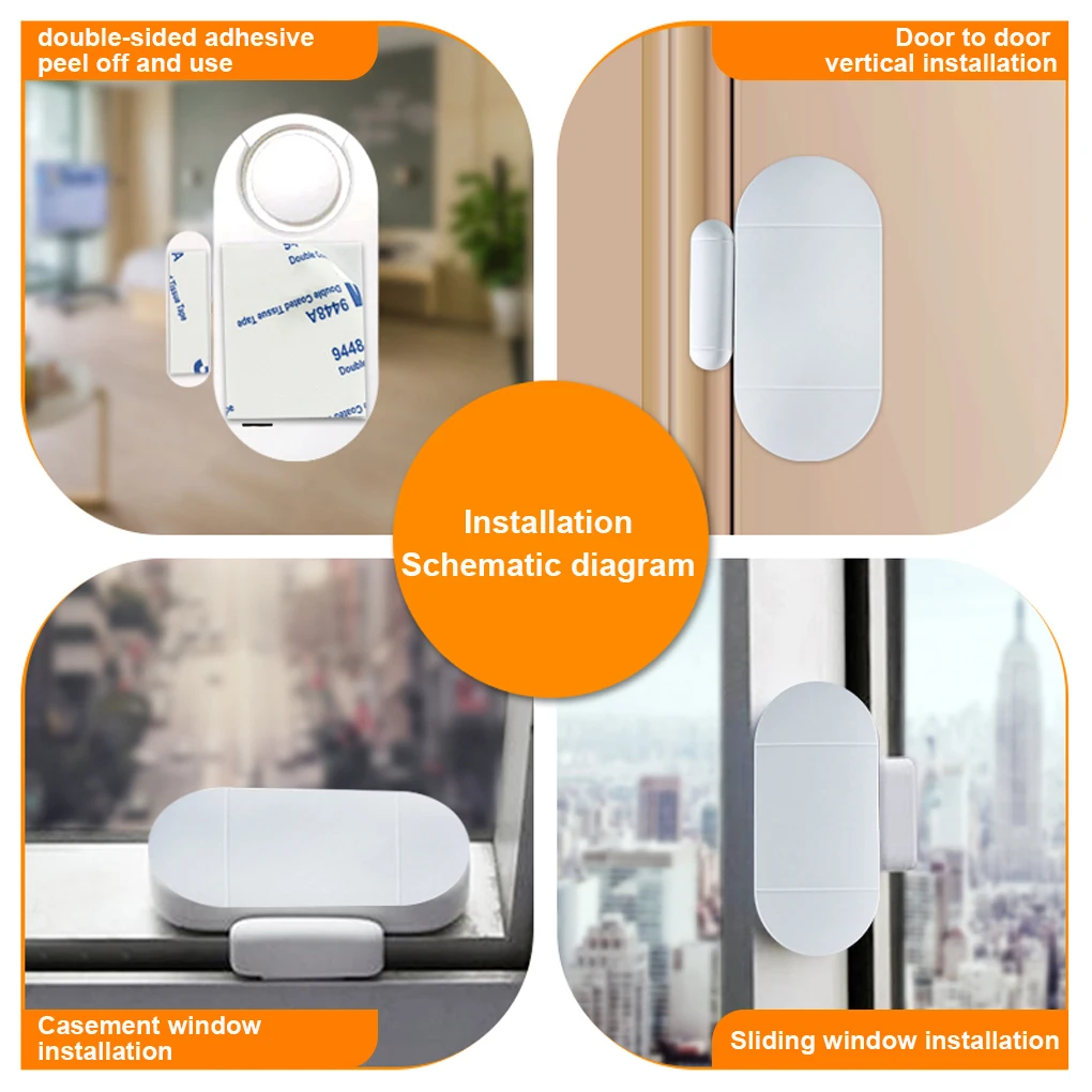 เซ็นเซอร์ประตู ห้องนั่งเล่น หน้าต่าง สัญญาณเตือนอัจฉริยะ เสียงดัง ตรวจจับสถานะเปิด