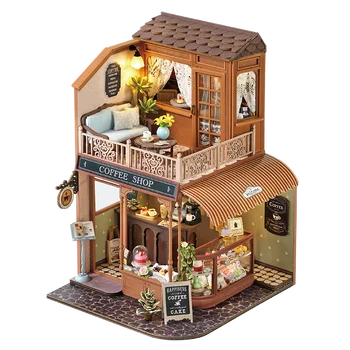 Handmade Wooden Miniature Doll House Kit 3D Puzzle Assembled Building Model Kit With LED…