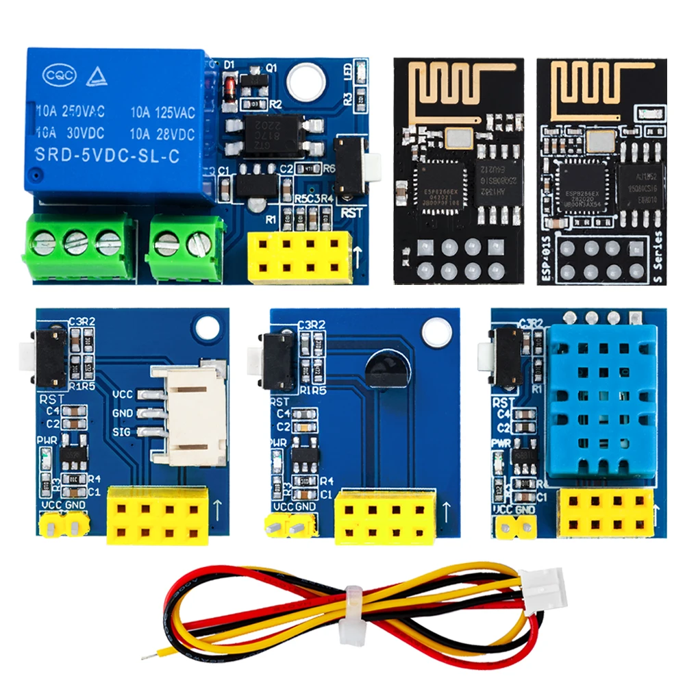 ESP8266 5V WiFi relay module DS18B20 DHT11 DHT22 LED Controller Things smart home remote control switch phone APP ESP-01S