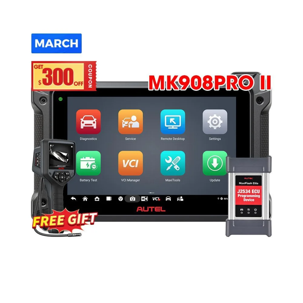 Autel Maxicom Mk908pro II Mk908p Mk908 Car Scanner Programming J2534 ECU Programming Tools Update From Autel Maxisys Pro Ms908p