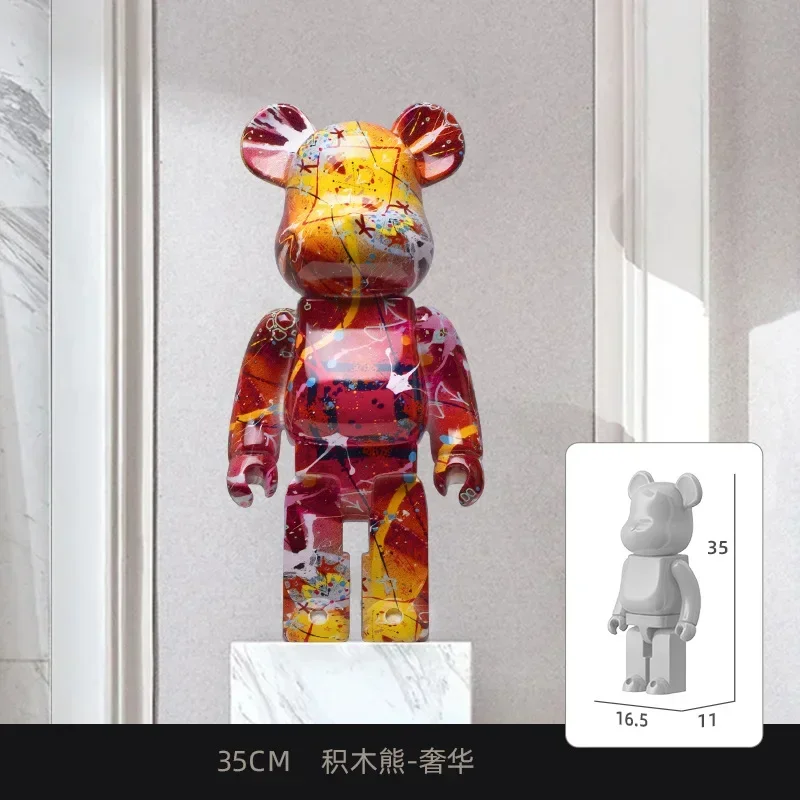 

Luxury 35cm resin graffiti, violent bear brick, violent bear decoration, office desk and living room decoration