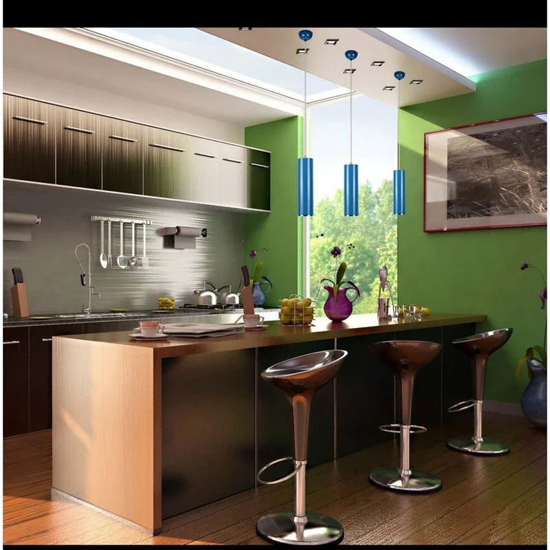 

Подвесной светильник для барной стойки, кухонный остров, столовая, украшение магазина, цилиндрическая труба