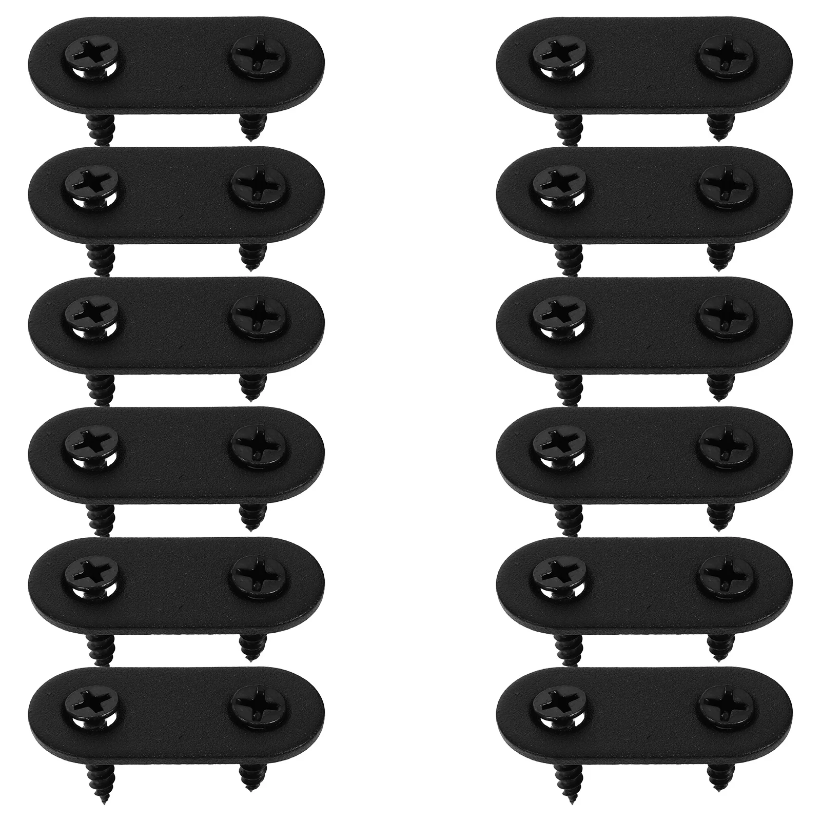 

12 set Flat Connectors Stainless Steel Black Flat Brackets For Wood Metal Mending Plate Support Joining Hardware Fasteners