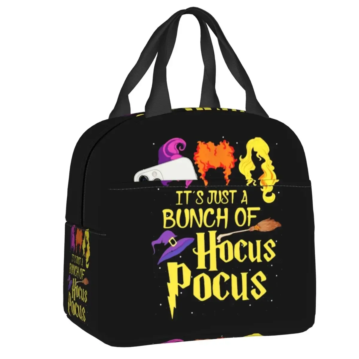 

Pocus Hocus Halloween Quotes Lunch Bag Thermal Cooler Insulated Lunch Box for Women Children Work Picnic Food Tote Container