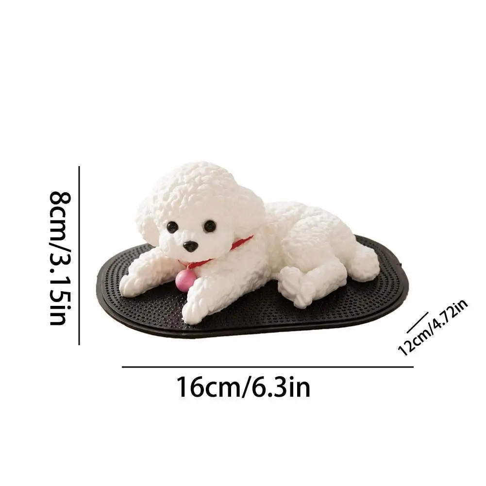Silikon-Teddyhund-Figur als Auto-Ornament, Dekoration für Armaturenbrett und Mittelkonsole, Simuliertes Haustier für Zuhause, Schreibtisch-Geschenk – Detail 12