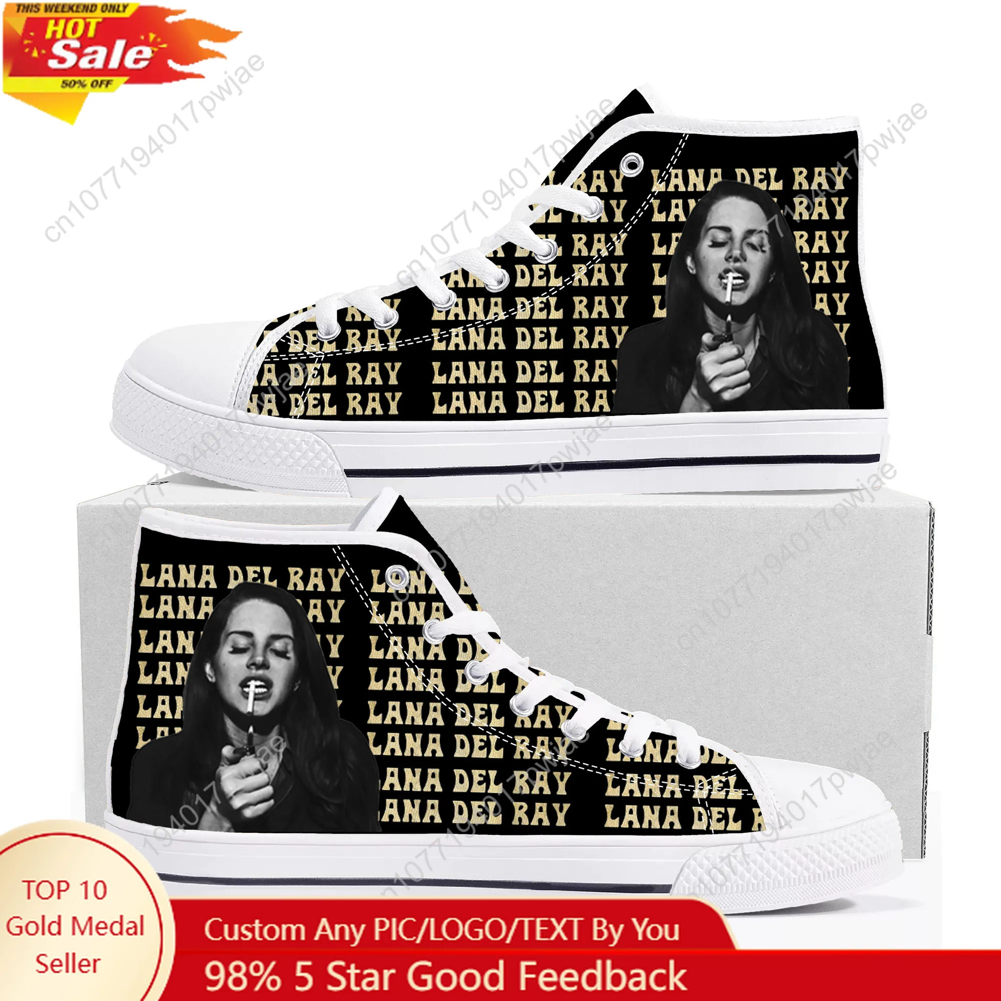

Lana Del Rey Singer High Top High Quality Sneakers Mens Womens Teenager Canvas Sneaker Ghana Hiking Casual Shoes Custom Shoes