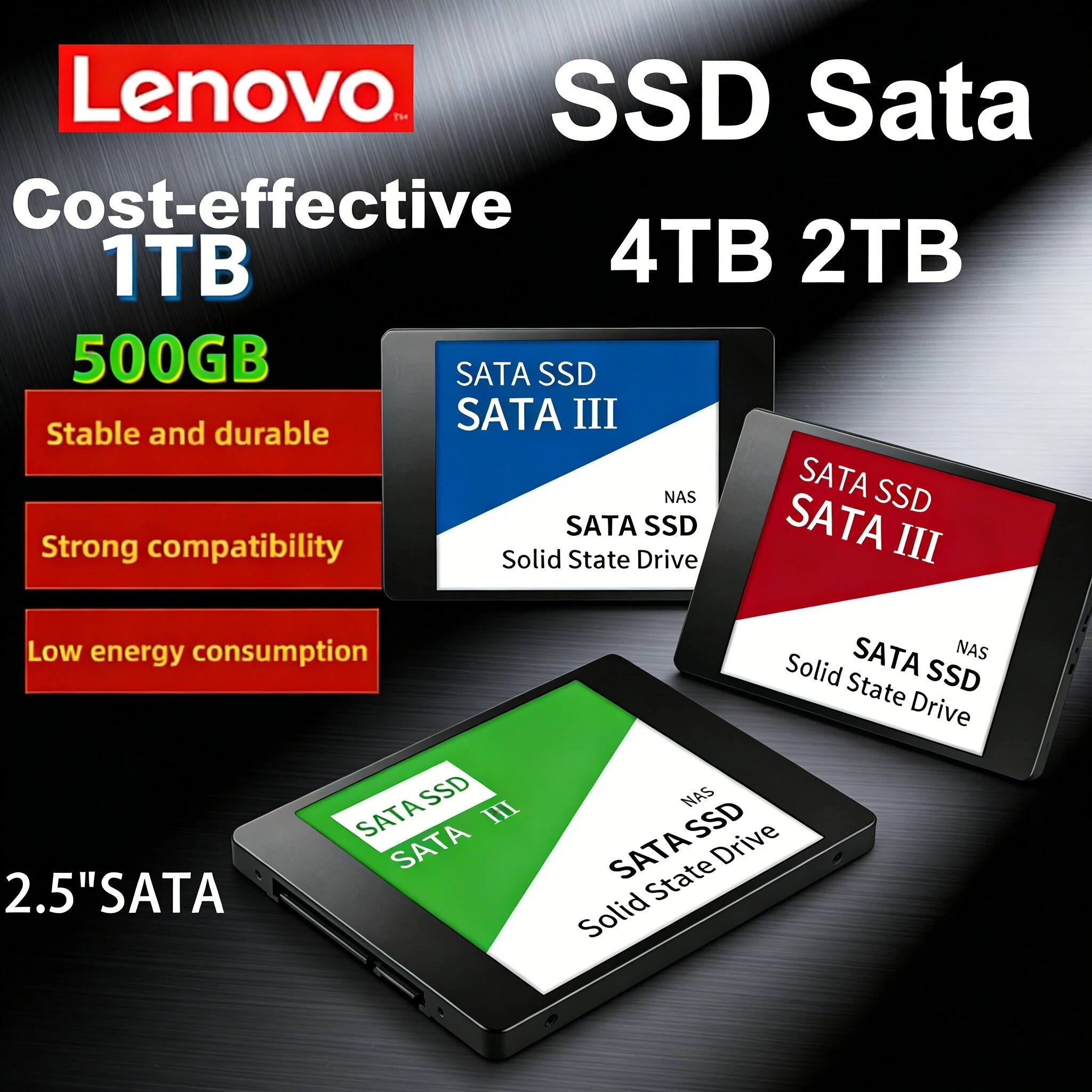 

Lenovo For Internal Hard Drive Sata3 Interface 2TB 4TB SSD External Hard DiskPortable High Speed Solid State Drive For Laptop
