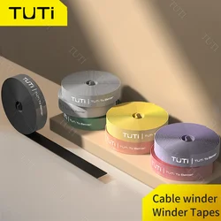 TUTI Reusable Fastening Cable Ties,Free Cut Length,Hook and Loop Securing Strap for Cable Tidy, Cord Organiser,0.787In Wide