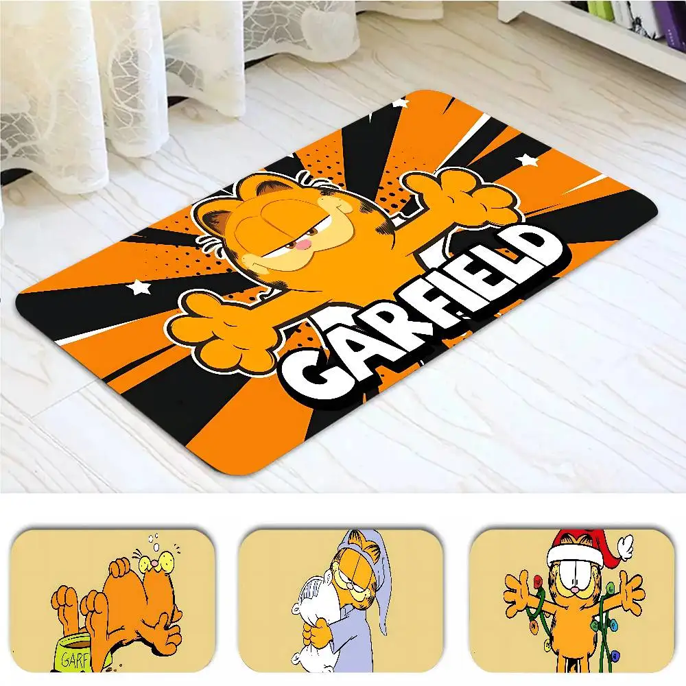 Anime-w-Garfields-w Carpet Bathroom Anti-slip Mat Door Mat Home Decoration Mat Entrance Door Mat Scratch-resistant Door Mat