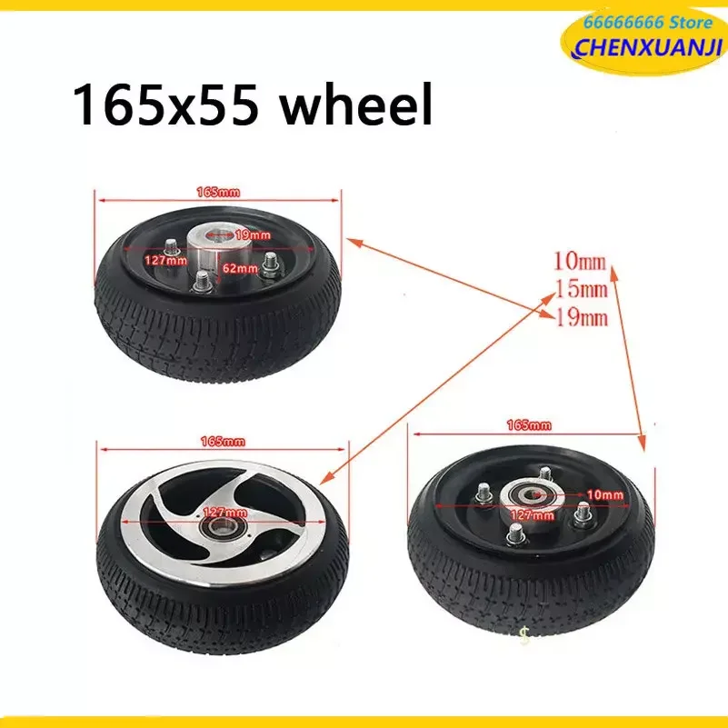 

165x55 Solid Tire Wheels with Hub Bearings for 6.5 Inch Mini Electric Scooter Bike Explosion Proof Solid Tire Parts