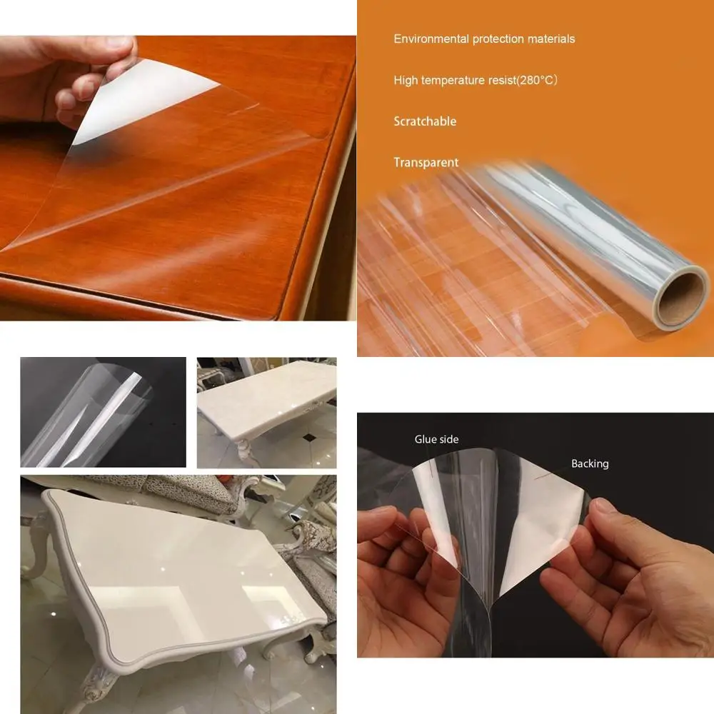 

Пленка для защиты мебели толщиной 4 мил, прозрачная, глянцевая, устойчивая к царапинам, для дома и кухни